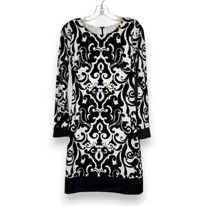 Cache Black White Dress Resortwear Vacation Party Office Small